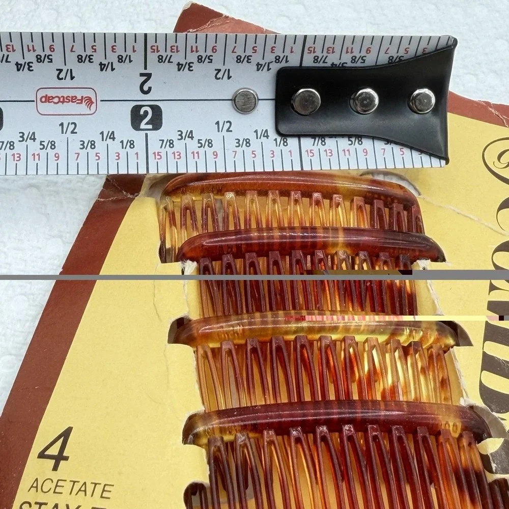 1975 GOODY 4 Stay Tight Acetate Mini Combs #550 NOS 2